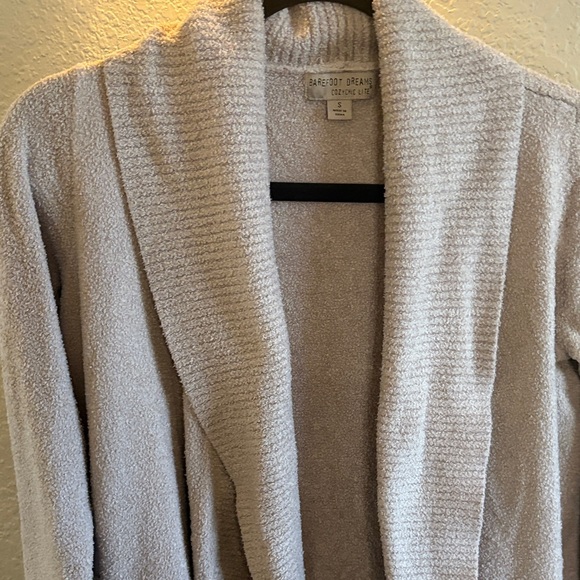 Barefoot Dreams CozyChic Lite Open Taupe Cardigan Sweater/ Size small - Picture 5 of 9